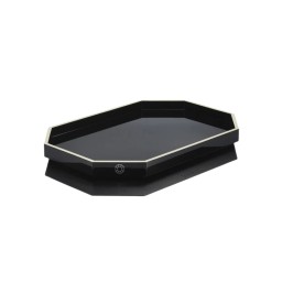 Baccarat, Octogone trays and coasters, Tray medium, black