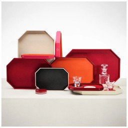 Baccarat, Octogone trays and coasters, Tray medium, black