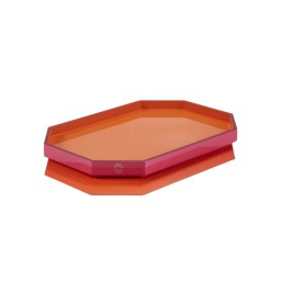 Baccarat, Octogone trays and coasters, Tray medium, orange