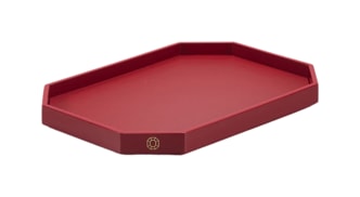 Baccarat, Octogone trays and coasters, Tray small, red