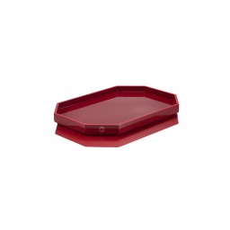 Baccarat, Octogone trays and coasters, Tray small, red