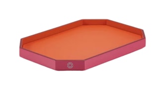 Baccarat, Octogone trays and coasters, Tray small, orange