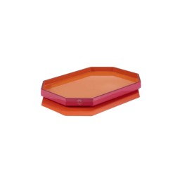Baccarat, Octogone trays and coasters, Tray small, orange