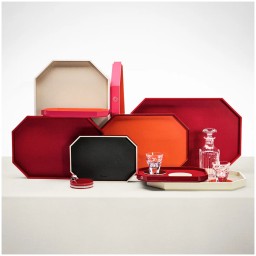 Baccarat, Octogone trays and coasters, Tray small, orange