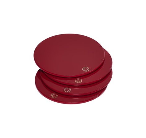 Baccarat, Octogone trays and coasters, Coaster set of 4, red