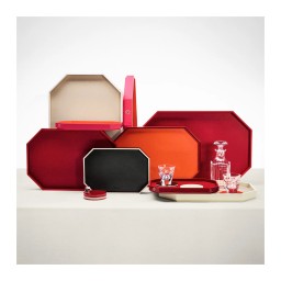 Baccarat, Octogone trays and coasters, Coaster set of 4, orange
