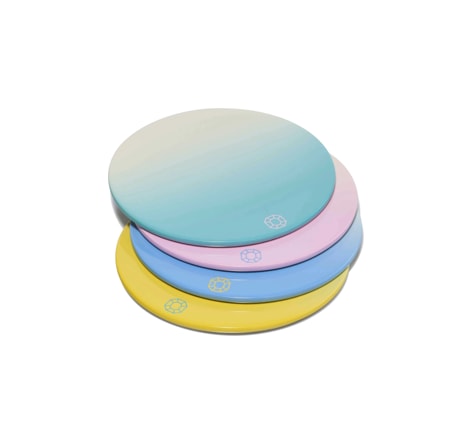 Baccarat, Octogone trays and coasters, Coaster set of 4, pastel