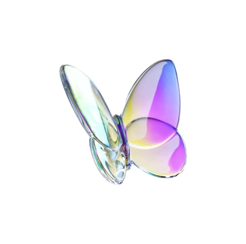 Baccarat, Lucky Butterflies, Butterfly sculpture, iridescent clear