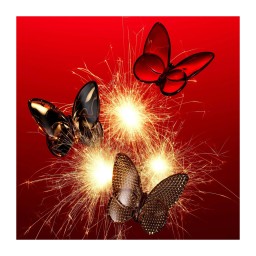 Baccarat, Lucky Butterflies, Butterfly sculpture, red