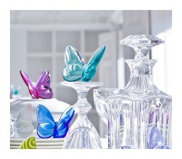 Baccarat, Lucky Butterflies, Butterfly sculpture, turquoise