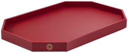 Baccarat, Octogone trays and coasters, Tray large, red