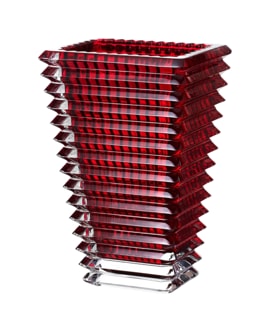 Baccarat, Eye vases, Rectangular vase small, red