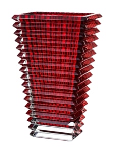 Baccarat, Eye vases, Rectangular vase large, red