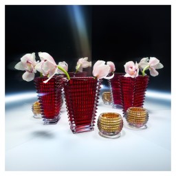 Baccarat, Eye vases, Oval vase small, red