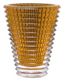 Baccarat, Eye vases, Oval vase extra-large, amber