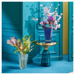 Baccarat, Eye vases, Rectangular vase small, blue