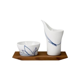 Hering Berlin, Granat, Set of 2 breakfast-/antipasti dishes on tray