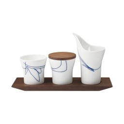 Hering Berlin, Granat, Set of 3 breakfast-/antipasti dishes on tray