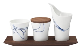 Hering Berlin, Granat, Set of 3 breakfast-/antipasti dishes on tray