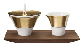 Hering Berlin, Polite Gold, Milk & sugar dishes set on tray