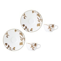 Bernardaud, Vegetal Gold, Set of 2 moka cups and saucers