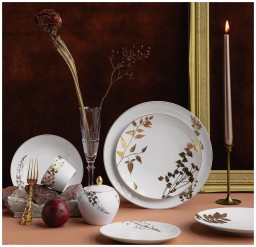 Bernardaud, Vegetal Gold, Set of 2 moka cups and saucers