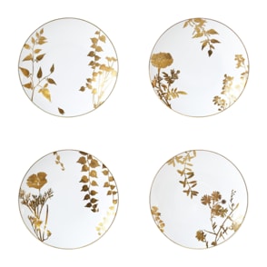 Bernardaud, Vegetal Gold, Dessert plates, set of 4