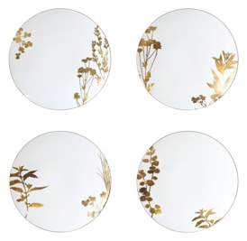 Bernardaud, Vegetal Gold, Dinner plates, set of 4