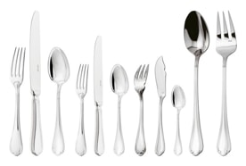 Ercuis, Sully, stainless steel, Flatware set for 12 people (110 pieces)