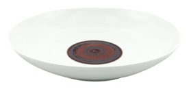 Jaune de Chrome, Tellure, Flat round dish, white