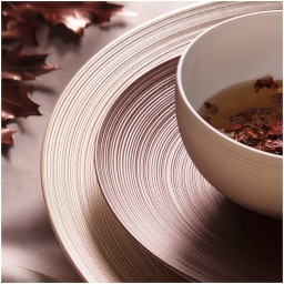 J.L Coquet, Hémisphère Grey Metallic, Rim soup plate, large