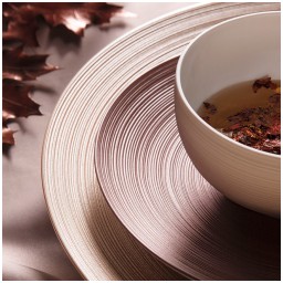 J.L Coquet, Hémisphère Grey Metallic, Pasta plate, medium