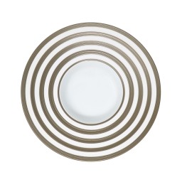 J.L Coquet, Hémisphère Grey Metallic, Rim soup plate, large