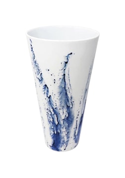 Jaune de Chrome, Blue impression, Cone vase, small