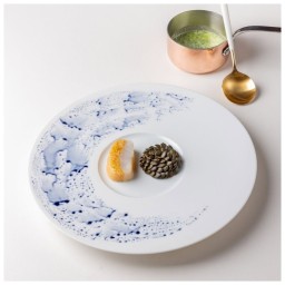 Jaune de Chrome, Blue impression, 29cm plate