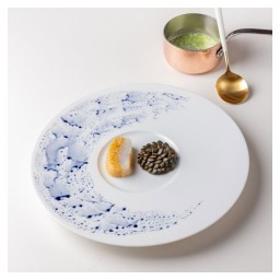 Jaune de Chrome, Blue impression, Bread and butter plate