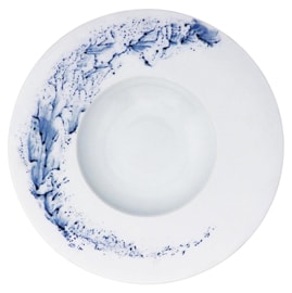 Jaune de Chrome, Blue impression, Rim soup plate, large