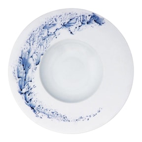 Jaune de Chrome, Blue impression, Rim soup plate, medium