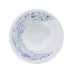Jaune de Chrome, Blue impression, Rim soup plate, JDC