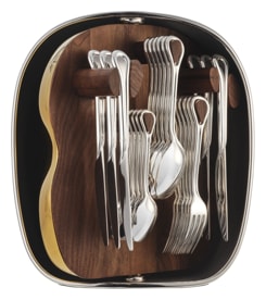 Christofle, Carrousel, silver plated, 24-piece flatware set with shell