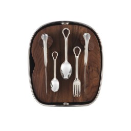 Christofle, Carrousel, silver plated, 24-piece flatware set with shell
