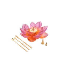 Daum, Jardin de Lotus, Incense holder, amber pink