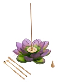 Daum, Jardin de Lotus, Incense holder, green pink
