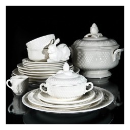 Gien, Pont aux Choux White, Canape plates, set of 4