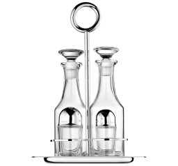 Christofle, Vertigo accessories, Oil and vinegar cruet set with stand
