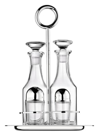 Christofle, Vertigo accessories, Oil and vinegar cruet set with stand