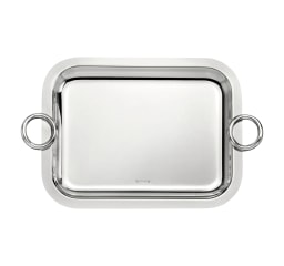 Christofle, Vertigo accessories, Rectangular tray with handles, medium