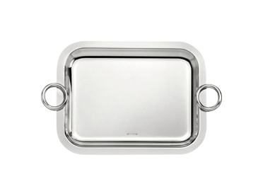 Christofle, Vertigo accessories, Rectangular tray with handles, medium