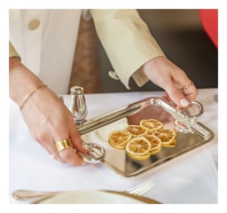 Christofle, Vertigo accessories, Rectangular tray with handles, small