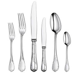 Christofle, Marly, silver plated, Flatware set for 12 people (110 pieces) with chest